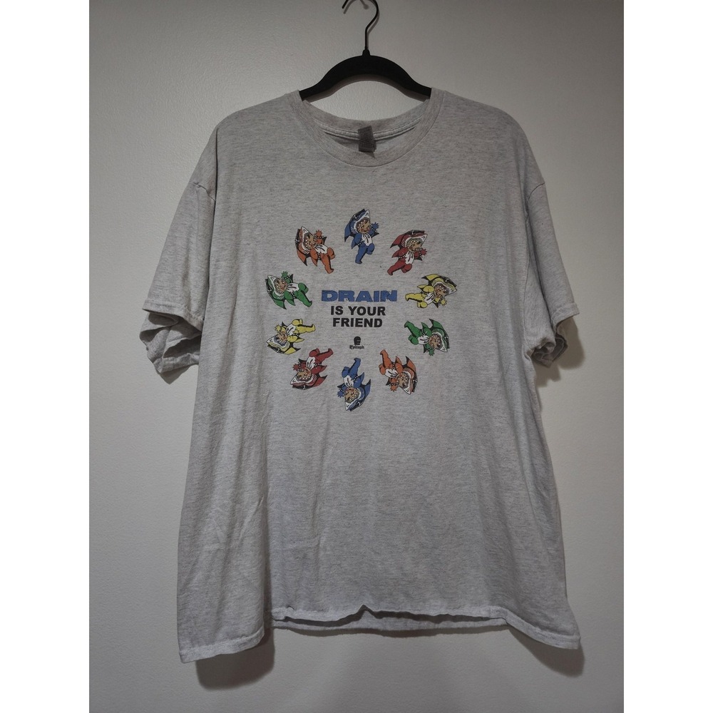 Gildan Shirt Mens XL Gray Drain Is Your Friend Cartoon Graphic Shirt Official - Picture 1 of 7